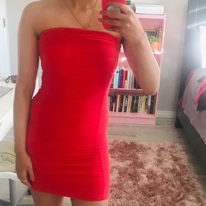 PrettyLittleThing Dresses - PrettyLittleThing red strapless shape dress PrettyLittleThing Dresses - PrettyLittleThing red strapless shape dress